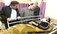 عیادت رئیس دانشگاه از مصدومین تصادف جاده سیلوانای ارومیه