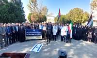 اجتماع بزرگ دانشگاهیان علوم پزشکی و کادر بهداشت و درمان در محکومیت جنایات رژیم صهیونیستی